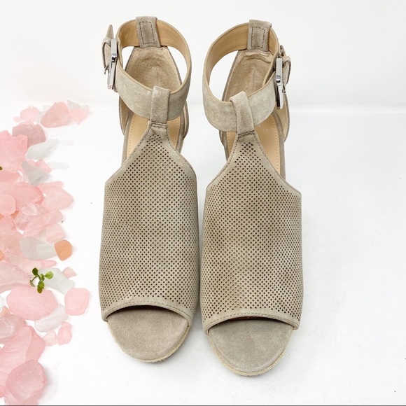 Marc Fisher Alison Leather Espadrille Wedges Sz 10 - Picture 2 of 7